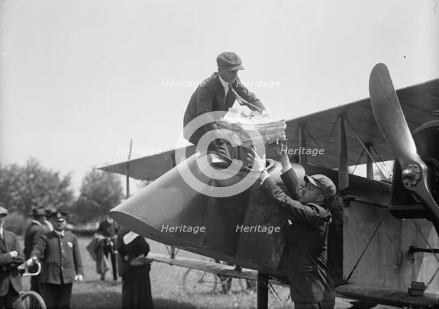 Curtiss Airplane Tests And Demonstrations; Twin Engine Biplane, Potomac Park, 1916. Creator: Harris & Ewing.