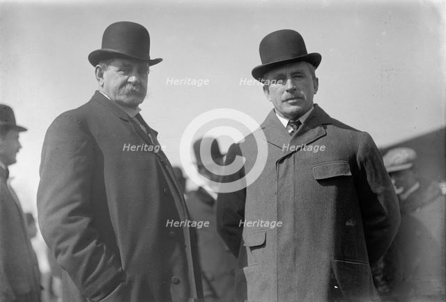 Curtiss Airplane, Tests of Curtiss Plane For Army - Secretary of War Dickinson And Gen. Wood, 1912. Creator: Harris & Ewing.