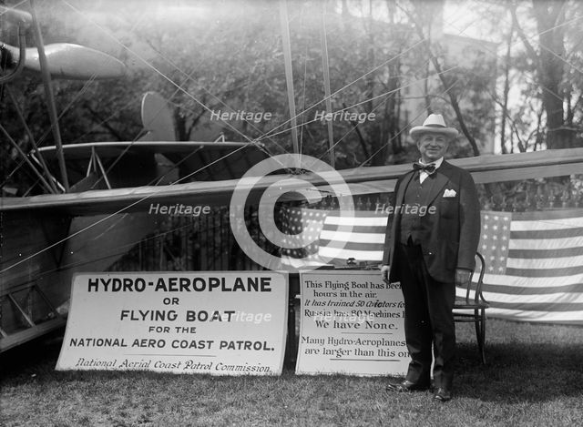 Curtiss Airplane - Curtiss Hydroaeroplane, or Flying Boat Exhibited at House Office Building, 1917. Creator: Harris & Ewing.