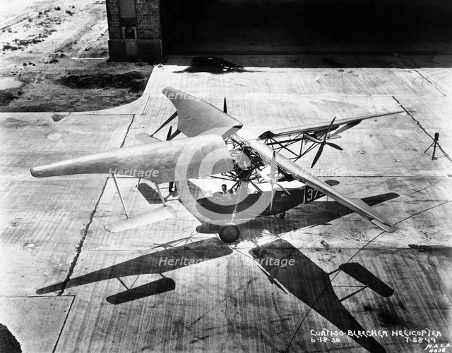 Curtiss Bleeker helicopter, Virginia, USA, June 18, 1930.  Creator: Unknown.