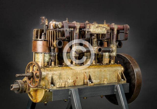 Curtiss C-4 or D-4, In-line 4 Engine, ca. 1907. Creator: Curtiss Aeroplane and Motor Company.