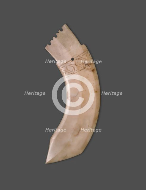 Curved Dagger-Blade (ge), Shang dynasty (c.1600-1046 BC), 13th-11th century B.C. Creator: Unknown.