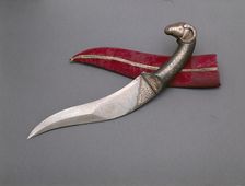 Curved Dagger (Khanjar) with Ram-Head Pommel, 17th/18th century. Creator: Unknown