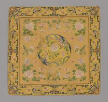 Cushion Cover, China, Qing dynasty (1644-1911), 1700/50. Creator: Unknown