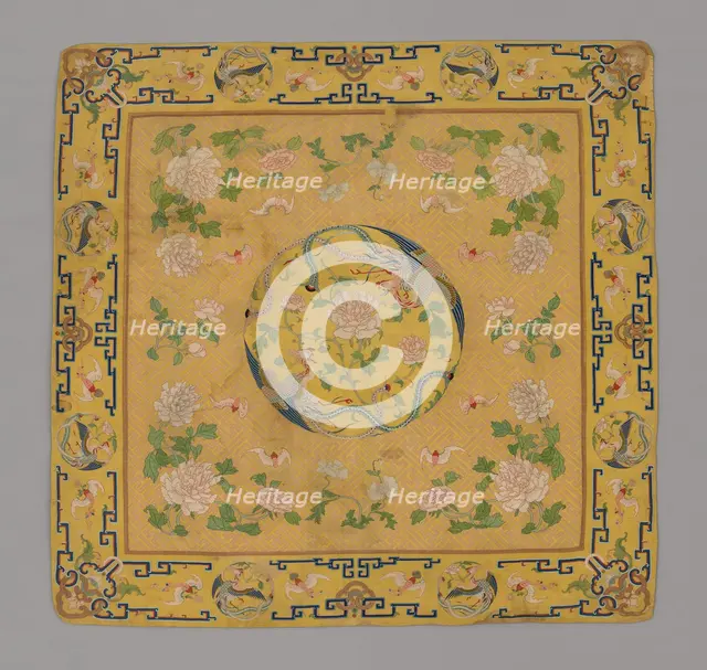 Cushion Cover, China, Qing dynasty (1644-1911), 1700/50. Creator: Unknown.
