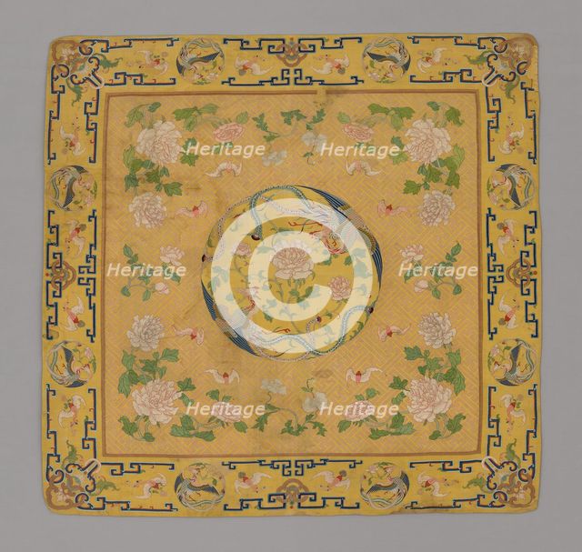 Cushion Cover, China, Qing dynasty (1644-1911), 1700/50. Creator: Unknown.