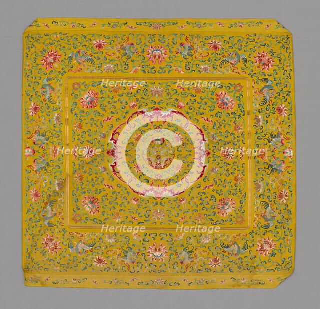 Cushion Cover, China, Qing dynasty (1644-1911), 1800/50. Creator: Unknown.