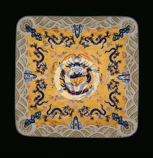 Cushion Cover, China, Qing dynasty (1644-1911), 1801/25. Creator: Unknown.