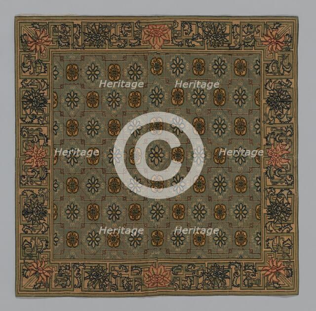 Cushion Cover, China, Qing dynasty (1644-1911), c. 1900. Creator: Unknown.