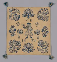 Cushion Cover, England, 1689. Creator: Unknown