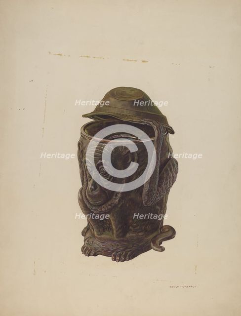 Cuspidor, c. 1941. Creator: Adolph Opstad.
