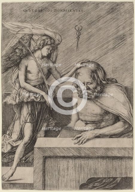 Custodi Nos Dormientes (The Guardian Angel), c. 1509. Creator: Jacopo de' Barbari.