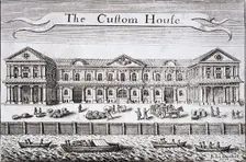 Custom House and River Thames, London, c1670. Artist: John Dunstall