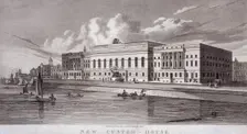 Custom House and River Thames, London, c1820. Artist: C Rivers