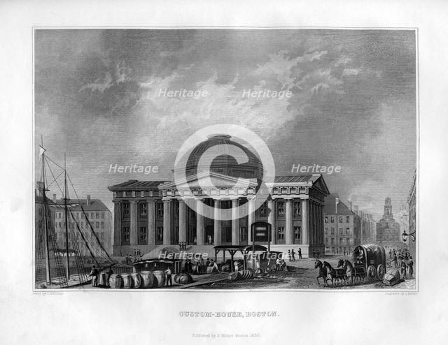 Custom House, Boston, Massachusetts, 1855.Artist: J Archer
