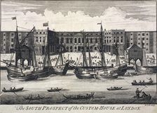 Custom House, London, c1750. Artist: Benjamin Cole