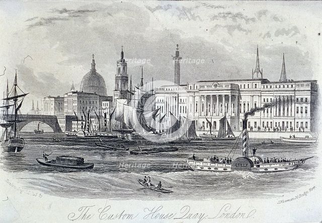 Custom House, London, c1840. Artist: John Newman