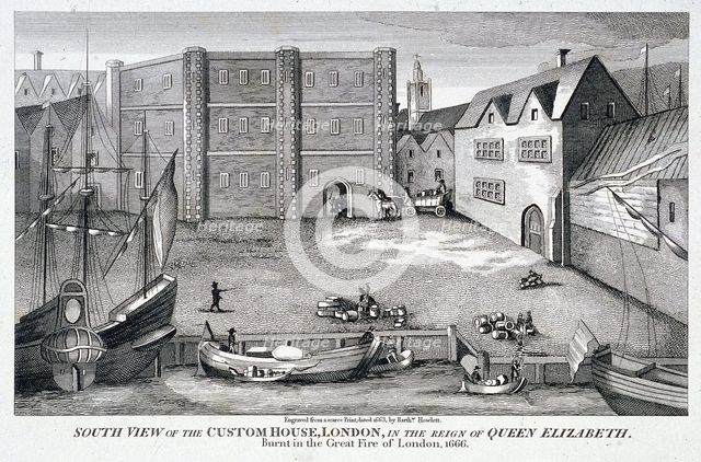 Custom House, London, c1815. Artist: Bartholomew Howlett