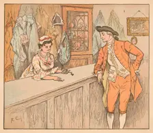 Customer in a pawn shop, c1885, (1934). Creator: Randolph Caldecott