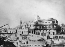 Customs house and wharves, Havana, Cuba, 1841, [c1910]