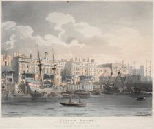 Customs House, from the Thames River, 1808. Creator: J. Bluck (British)