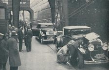 Customs Officers Examining Motor Cars at Southampton 1937