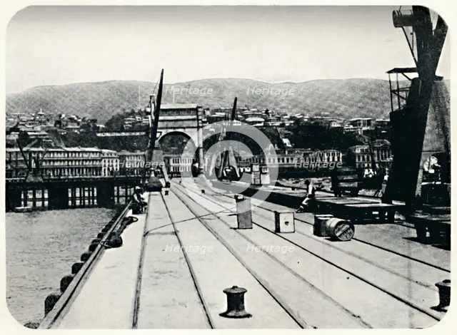 'Customs' Pier, Valparaiso', 1911. Artist: Unknown.