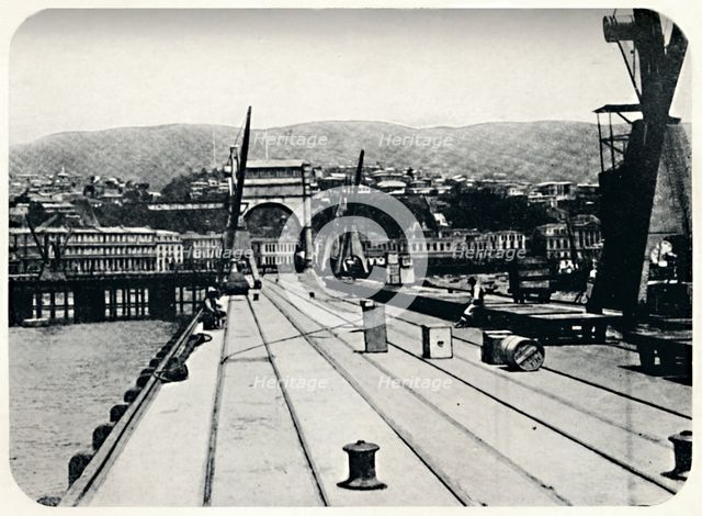 'Customs' Pier, Valparaiso', 1911. Artist: Unknown.