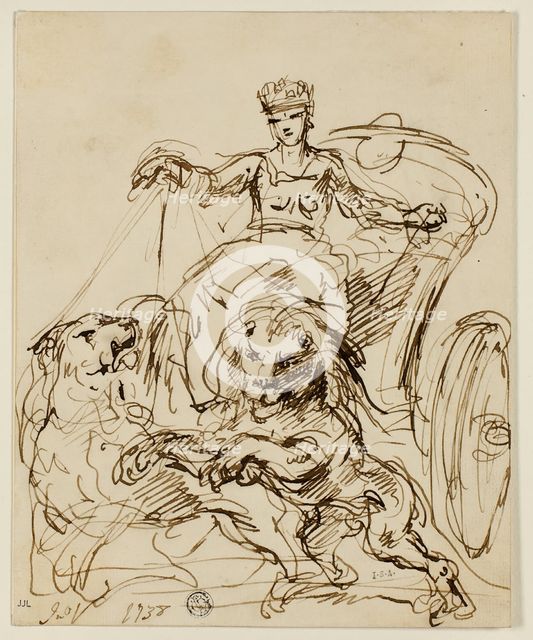 Cybele on Chariot Drawn by Lions, 1738. Creator: John Vanderbank.