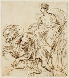 Cybele on Chariot Drawn by Lions, 1738. Creator: John Vanderbank