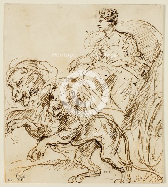 Cybele on Chariot Drawn by Lions, 1738. Creator: John Vanderbank.