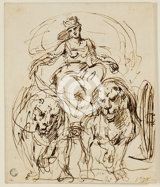 Cybele on Chariot Drawn by Lions, 1738. Creator: John Vanderbank.