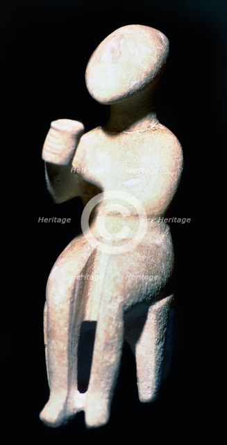 Cycladic male seated figure, 25th century BC. Artist: Unknown