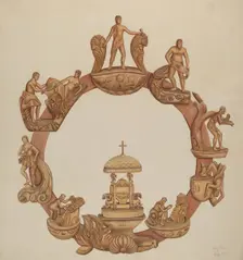 Cycle of Life Carving, c. 1938. Creator: Al Curry