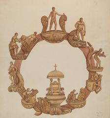 Cycle of Life Carving, c. 1938. Creator: Al Curry