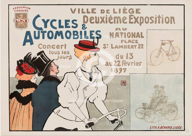 Cycles & Automobiles - Deuxième Exposition, 1897. Creator: Armand Rassenfosse.