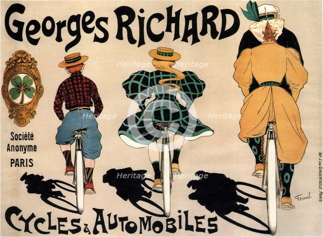 Cycles and cars Georges Richard, 1896. Artist: Fernel, Fernand (1872-1934)