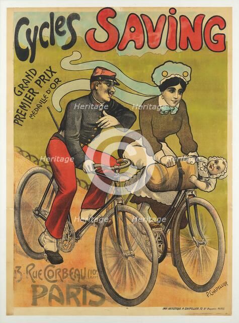 Cycles Saving, c1900. Creator: Chapellier; Philippe (active End of 18th - Early 20th cen.).