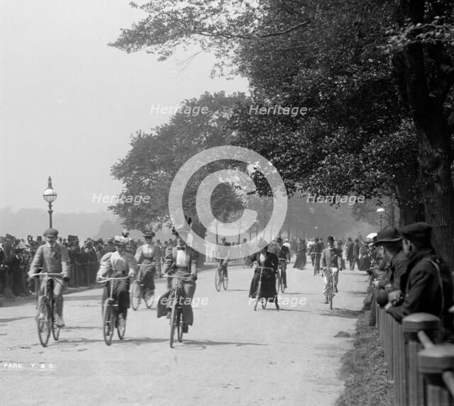 Cycling in Hyde Park, Westminster, Greater London, c1900s(?). Artist: York & Son.