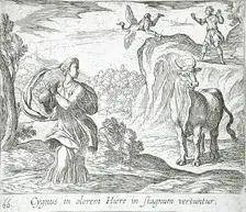 Cycnus and Hyrie, published 1606. Creators: Antonio Tempesta, Wilhelm Janson
