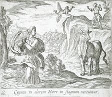 Cycnus and Hyrie, published 1606. Creators: Antonio Tempesta, Wilhelm Janson