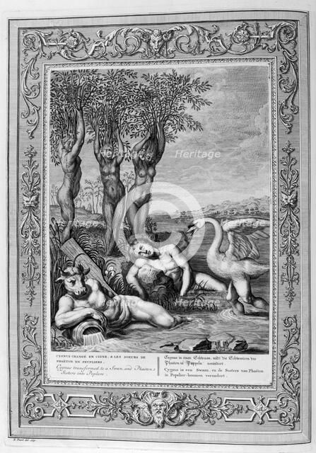 Cygnus transformed into a swan and Phaeton's sisters into poplars, 1733. Artist: Bernard Picart