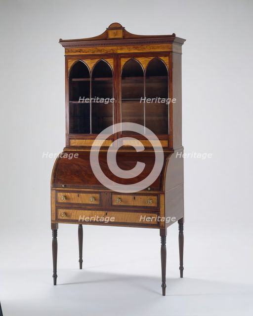 Cylinder Desk and Bookcase, 1800/10. Creator: Unknown.