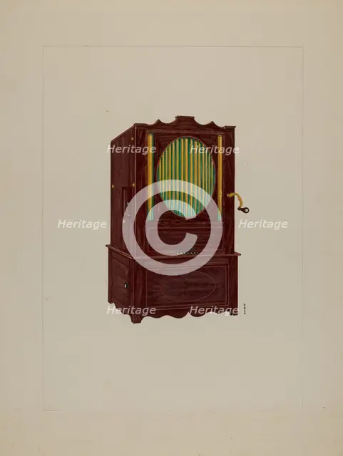 Cylinder Pipe Organ, c. 1940. Creator: Emilio Zito.