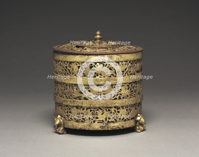 Cylindrical Container with Cover (Lian), 100 BC-100 AD. Creator: Unknown.