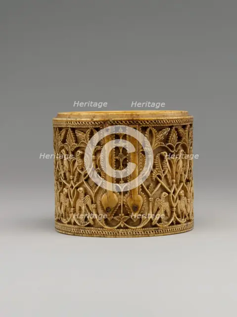 Cylindrical Box (Pyxis), Spain, 10th century. Creator: Unknown.