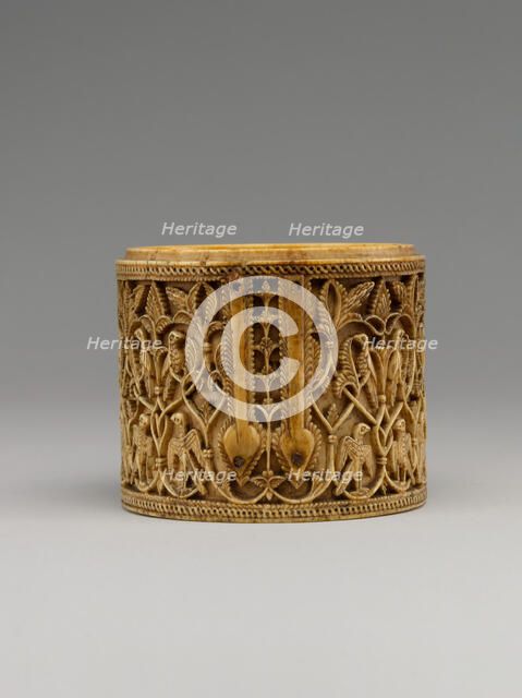 Cylindrical Box (Pyxis), Spain, 10th century. Creator: Unknown.