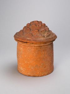 Cylindrical Jar with Mountain-Shaped Lid, Western Han dynasty (206 B.C.-A.D. 9). Creator: Unknown