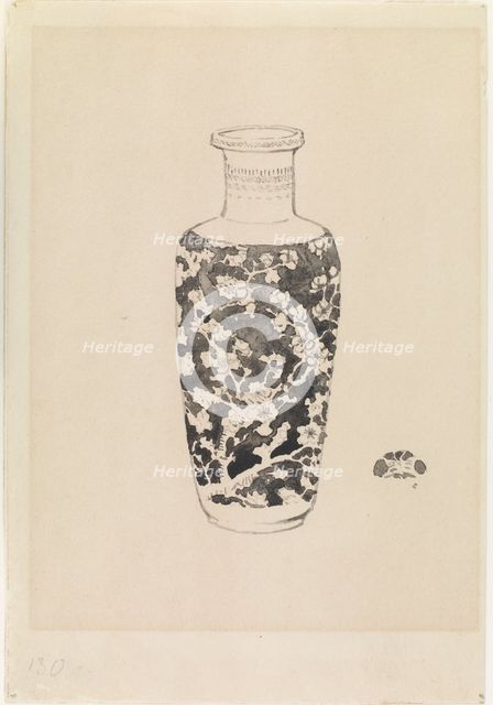 Cylindrical vase with thick neck, 1876. Creator: James Abbott McNeill Whistler.