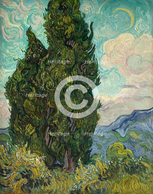 Cypresses, 1889. Creator: Vincent van Gogh.